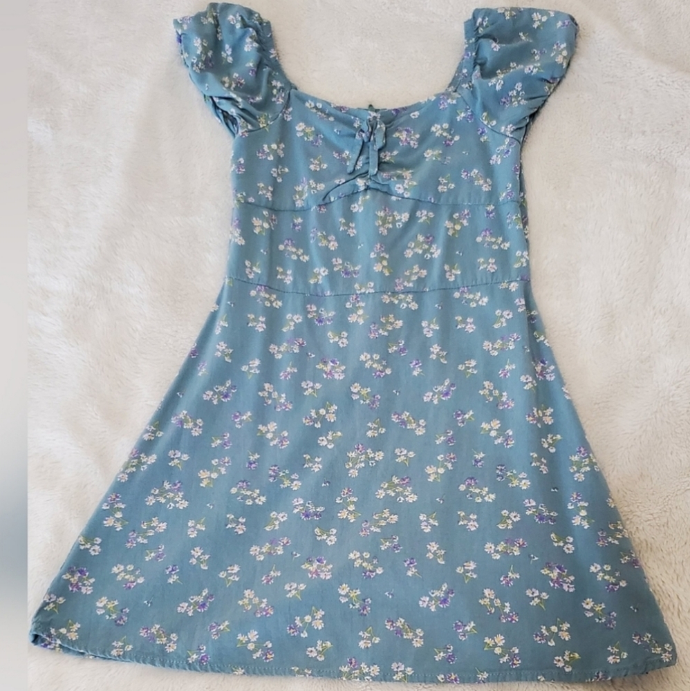 Art Class Girls Medium 7/8 Floral Dress T Splash Ditsy Green